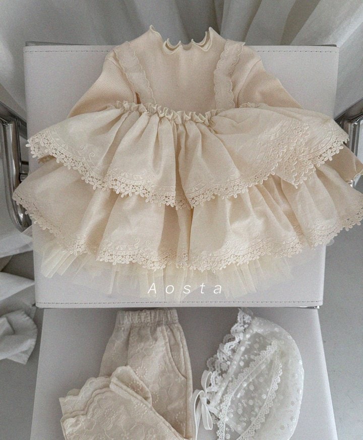 Aosta - Korean Baby Fashion - #babyoutfit - Lace Tiered Blouse - 4