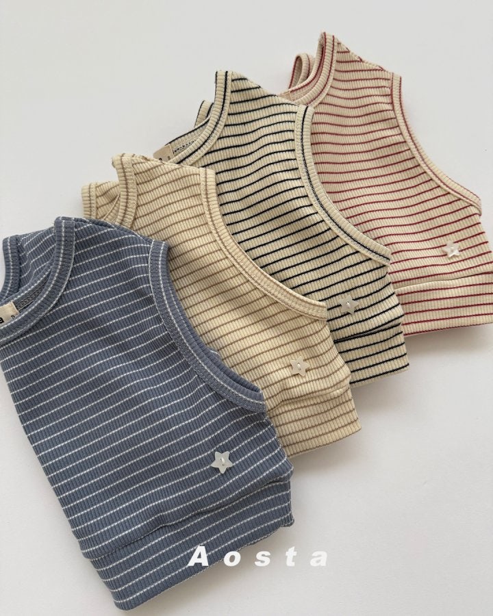 Aosta - Korean Baby Fashion - #babywear - Choco Star Vest