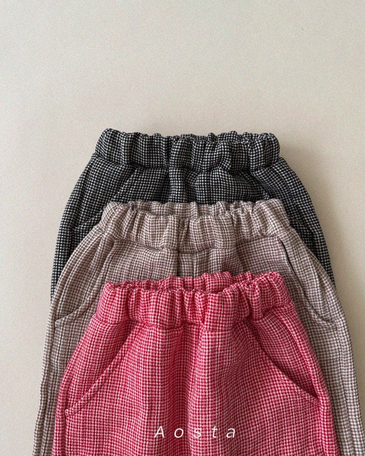 Aosta - Korean Baby Fashion - #onlinebabyshop - Check Pants