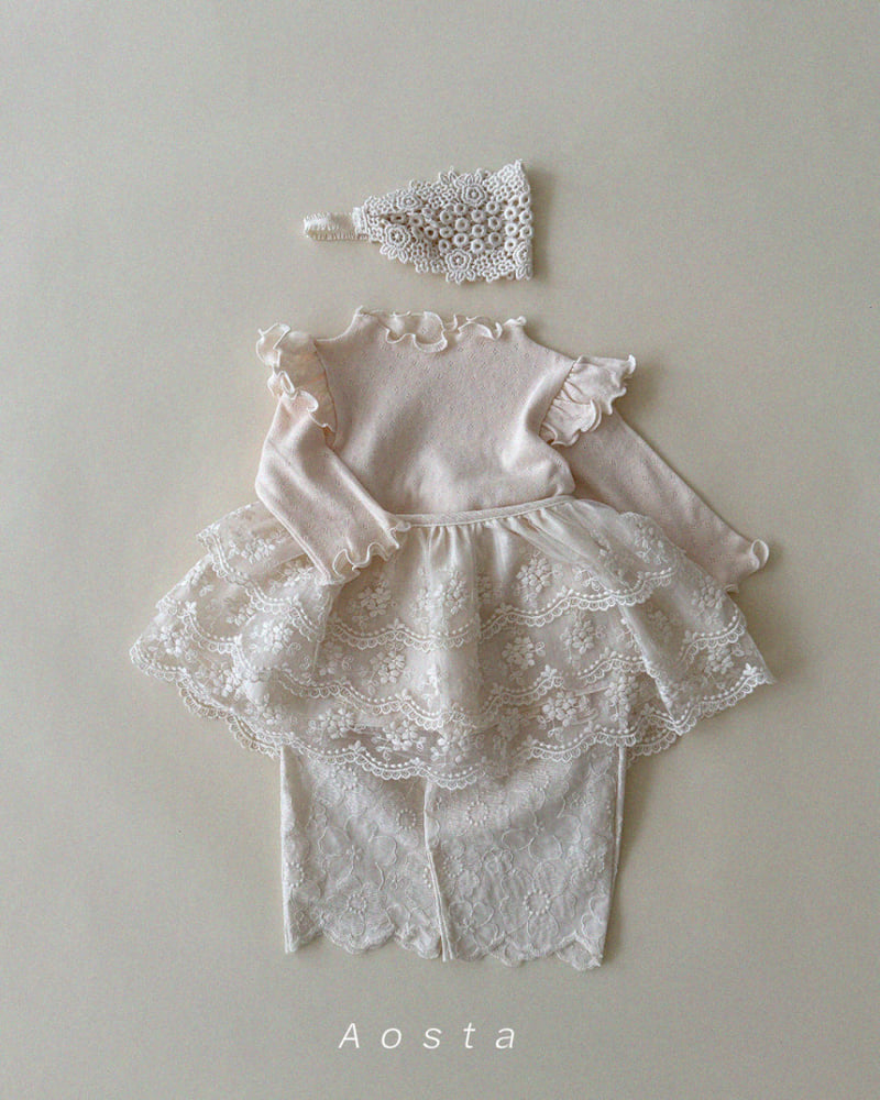 Aosta - Korean Baby Fashion - #onlinebabyboutique - Lace Muse Skirt - 4