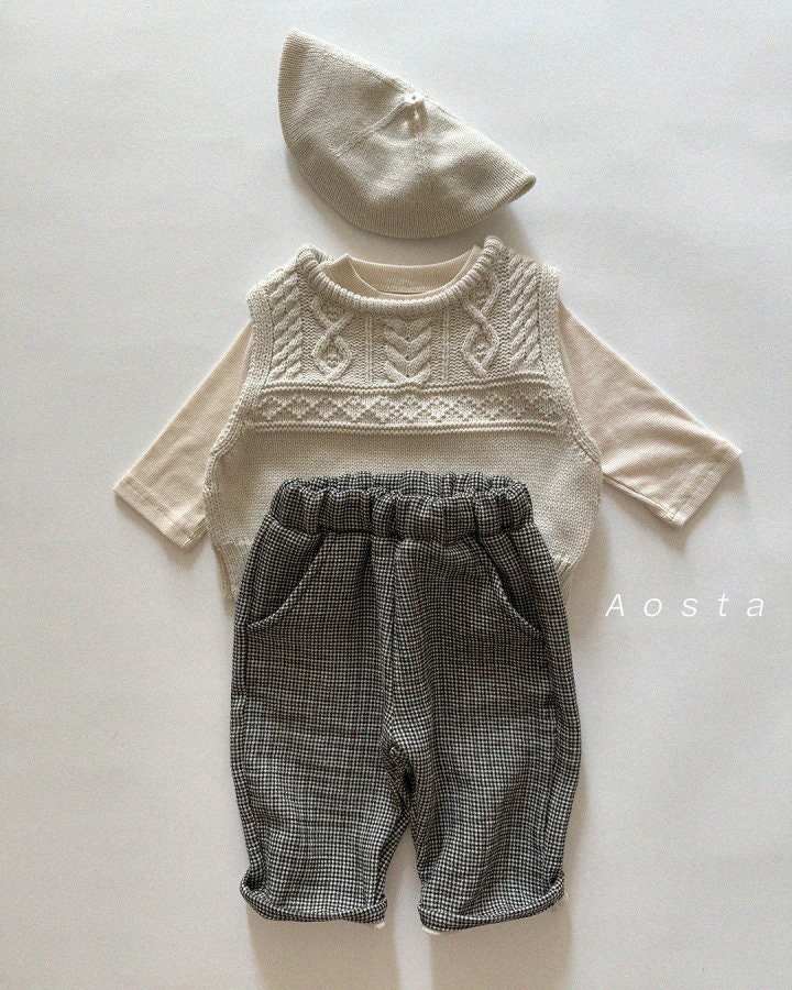 Aosta - Korean Baby Fashion - #smilingbaby - Check Pants - 2