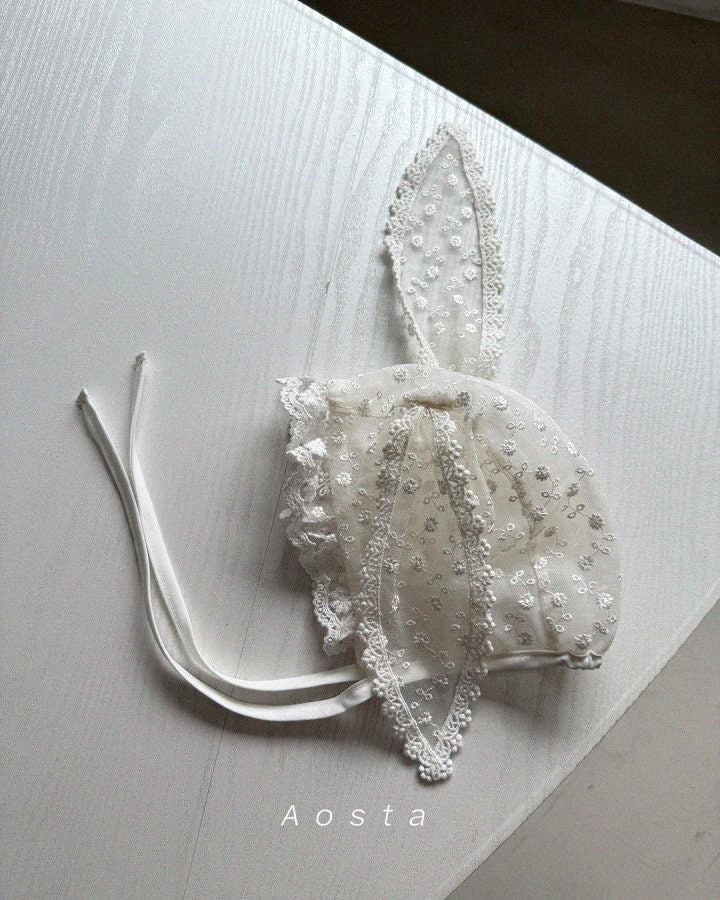 Aosta - Korean Baby Fashion - #smilingbaby - Lace Rabbit Hat - 3