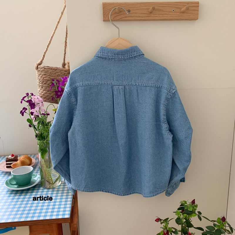 Article - Korean Children Fashion - #designkidswear - Pin-Tuck Sleeve Denim Shirt - 5