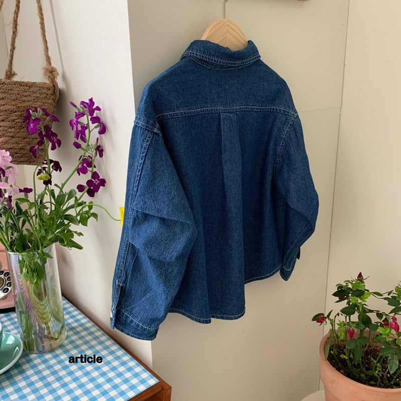 Article - Korean Children Fashion - #fashionkids - Pin-Tuck Sleeve Denim Shirt - 7
