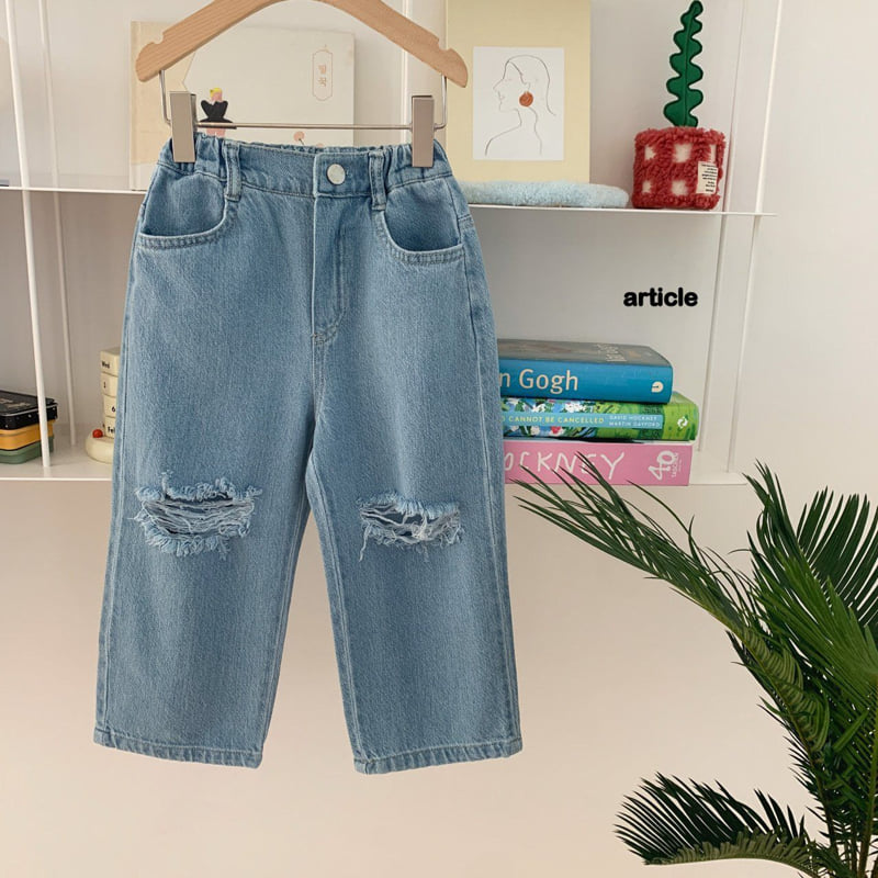 Article - Korean Children Fashion - #fashionkids - Grunge Denim Pants - 2
