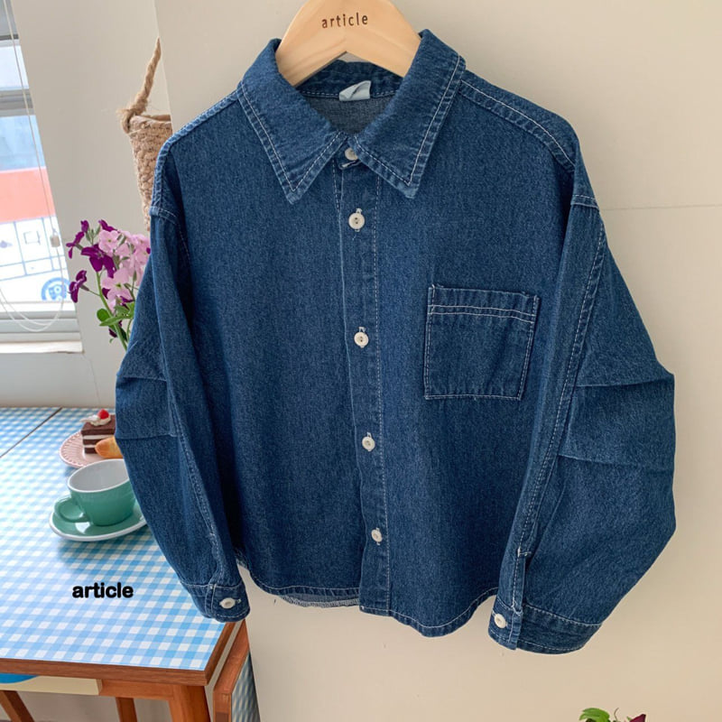 Article - Korean Children Fashion - #kidsshorts - Pin-Tuck Sleeve Denim Shirt - 8