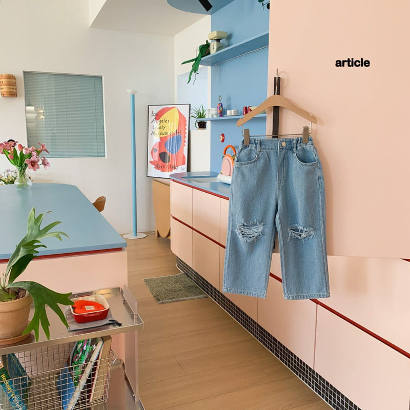 Article - Korean Children Fashion - #kidsshorts - Grunge Denim Pants - 3