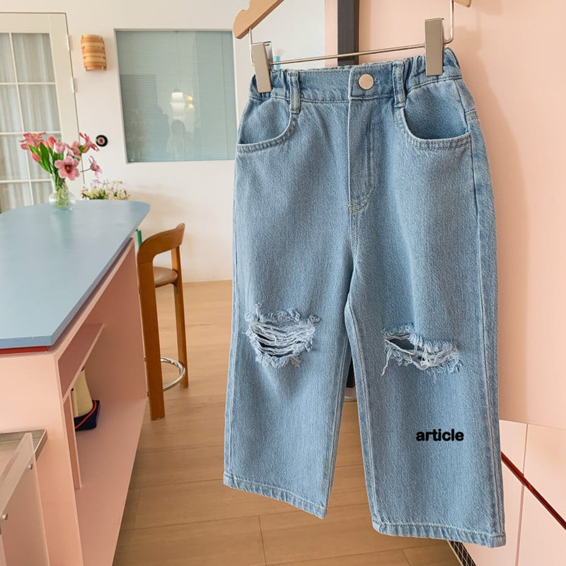 Article - Korean Children Fashion - #kidsshorts - Grunge Denim Pants - 4