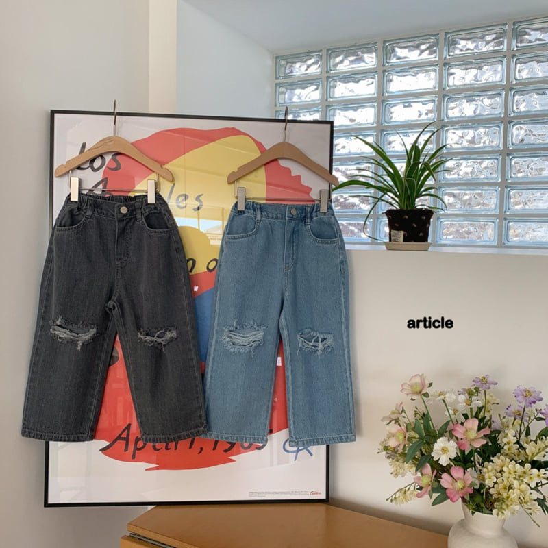 Article - Korean Children Fashion - #littlefashionista - Grunge Denim Pants - 7