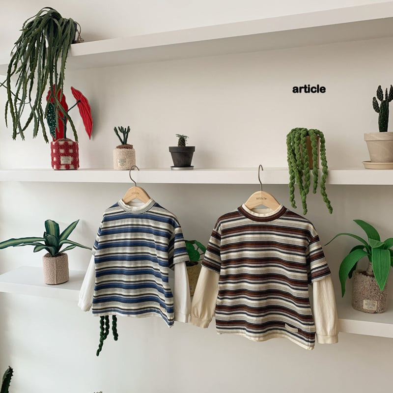 Article - Korean Children Fashion - #magicofchildhood - Grid Double-Layer Tee - 6