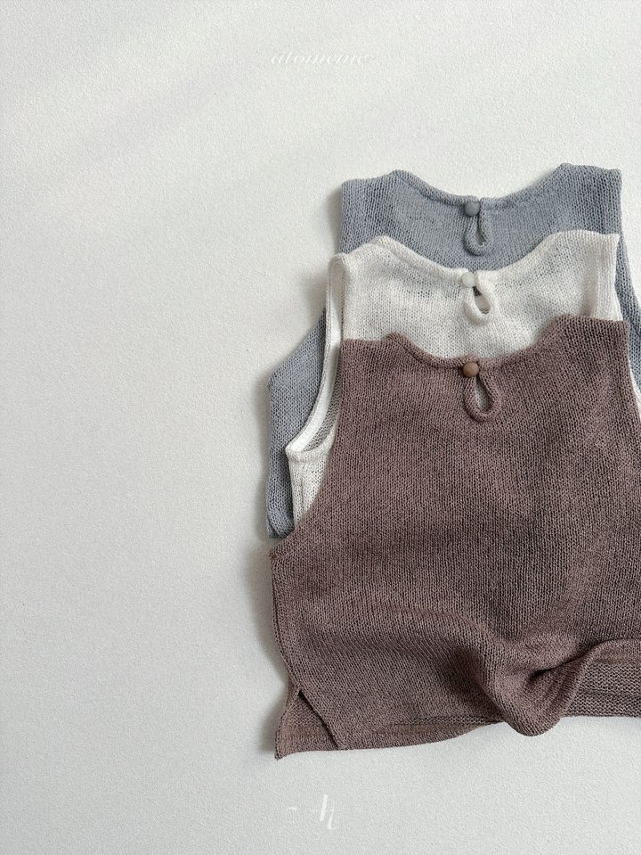 Atomeme - Korean Baby Fashion - #babyfashion - Mini Knit Vest - 6