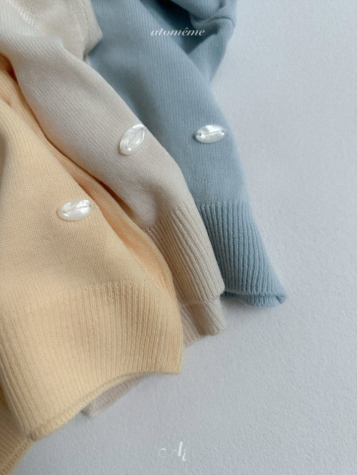 Atomeme - Korean Baby Fashion - #babyoninstagram - Color Neck Knit Cardigan - 5