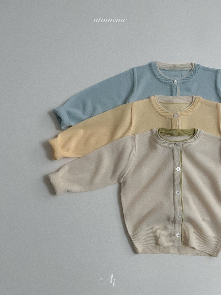 Atomeme - Korean Baby Fashion - #babyootd - Color Neck Knit Cardigan - 6