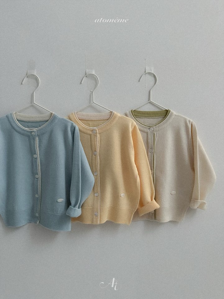 Atomeme - Korean Baby Fashion - #babyoutfit - Color Neck Knit Cardigan - 8