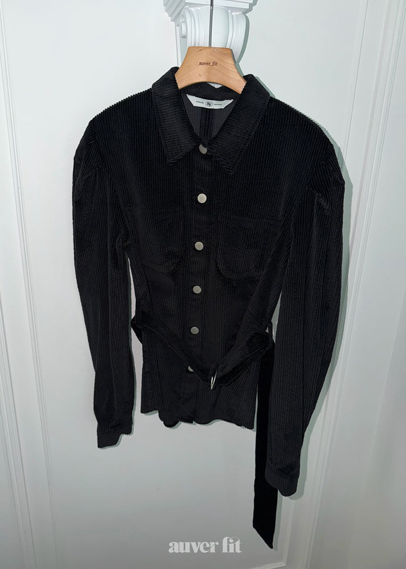 Auver_Fit - Korean Women Fashion - #momslook - Corduroy Puff Sleeve Shirt - 7