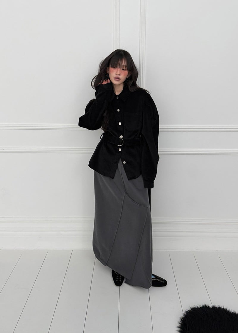 Auver_Fit - Korean Women Fashion - #momslook - Corduroy Puff Sleeve Shirt - 9