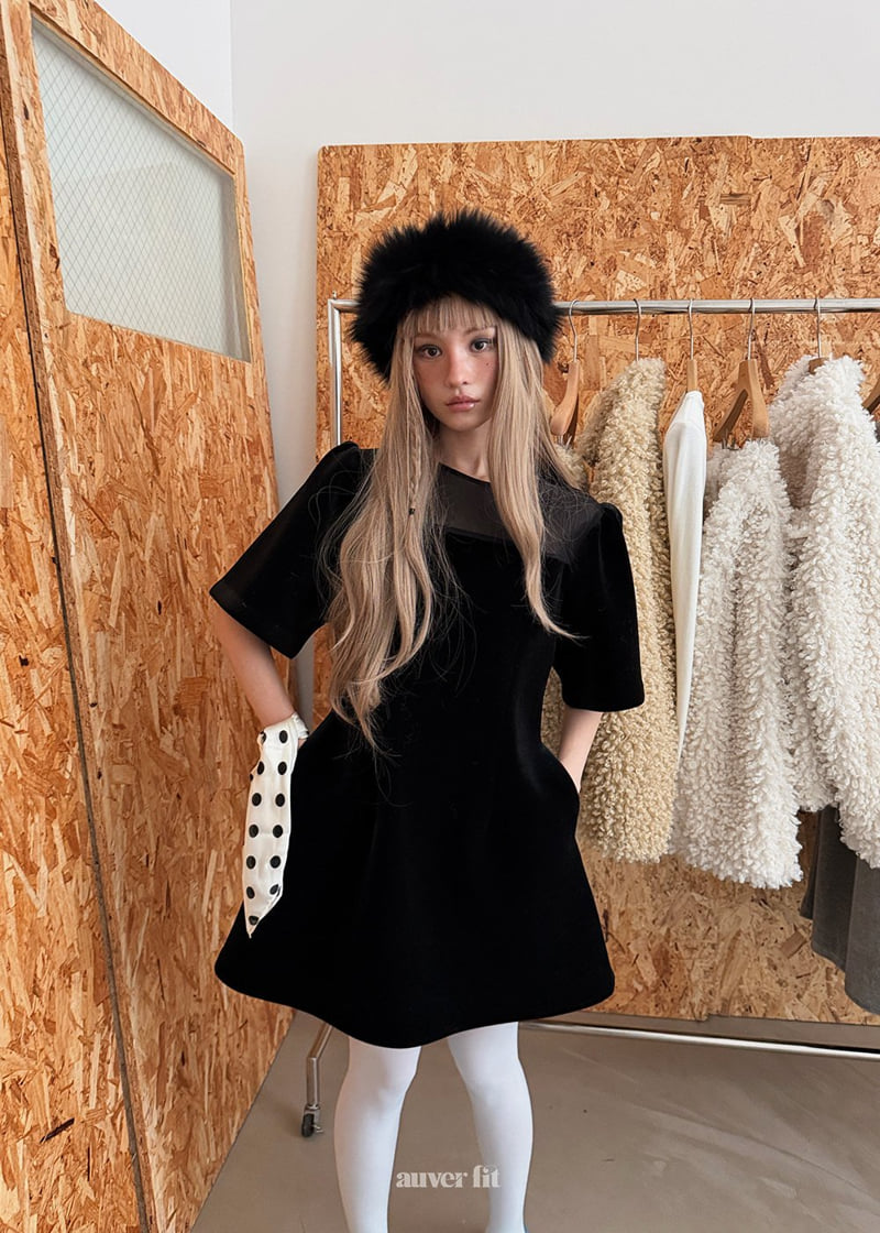 Auver_Fit - Korean Women Fashion - #momslook - Velvet Backless One-piece