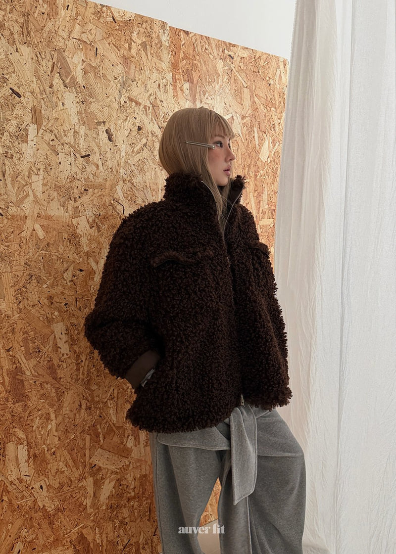 Auver_Fit - Korean Women Fashion - #momslook - Poodle Shearling Jumper - 2