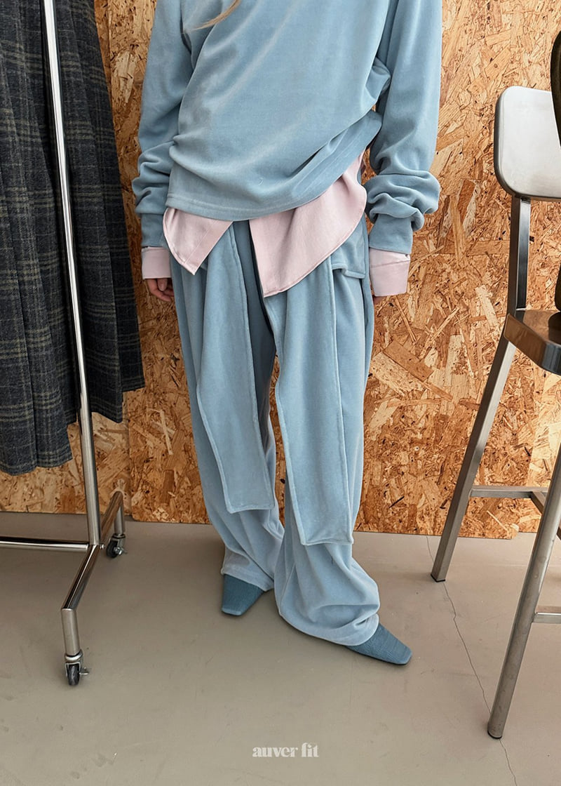 Auver_Fit - Korean Women Fashion - #momslook - Velour Cover Training Pants - 3