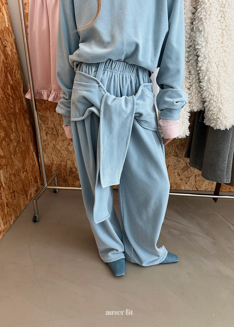 Auver_Fit - Korean Women Fashion - #momslook - Velour Cover Training Pants - 5
