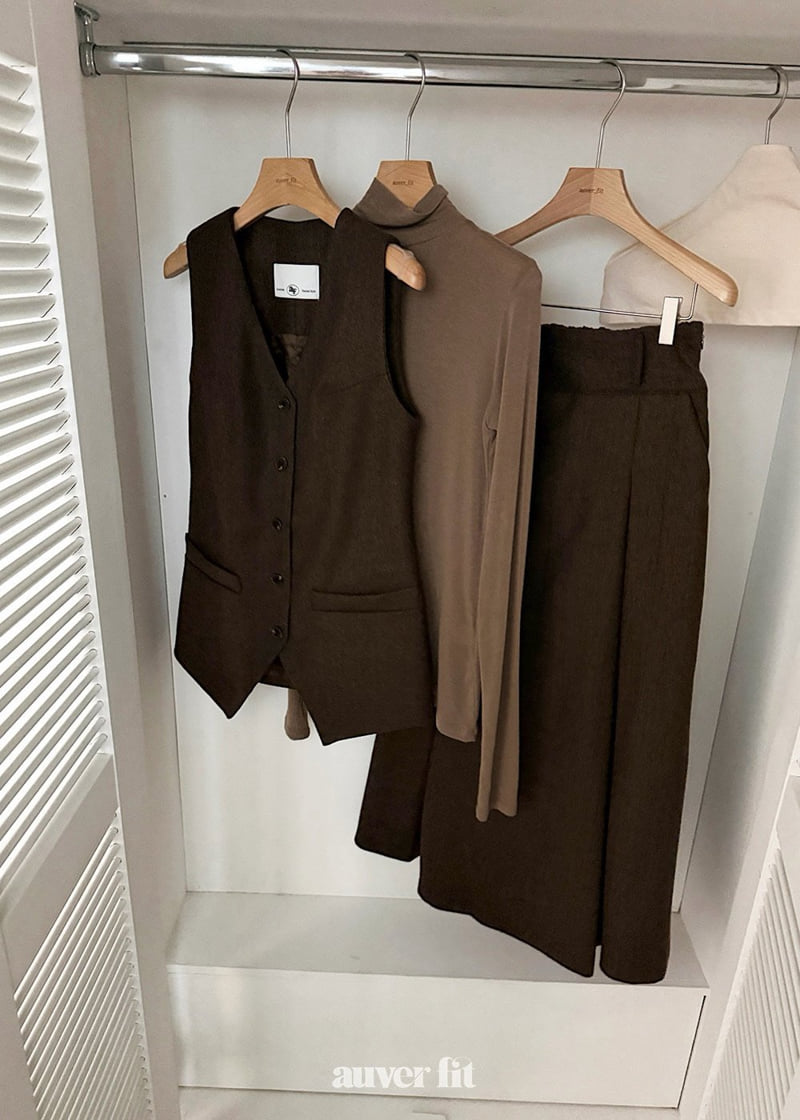 Auver_Fit - Korean Women Fashion - #momslook - Herringbone Half Vest - 9