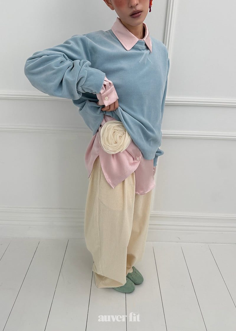 Auver_Fit - Korean Women Fashion - #momslook - Velour Long Sleeve Tee - 7