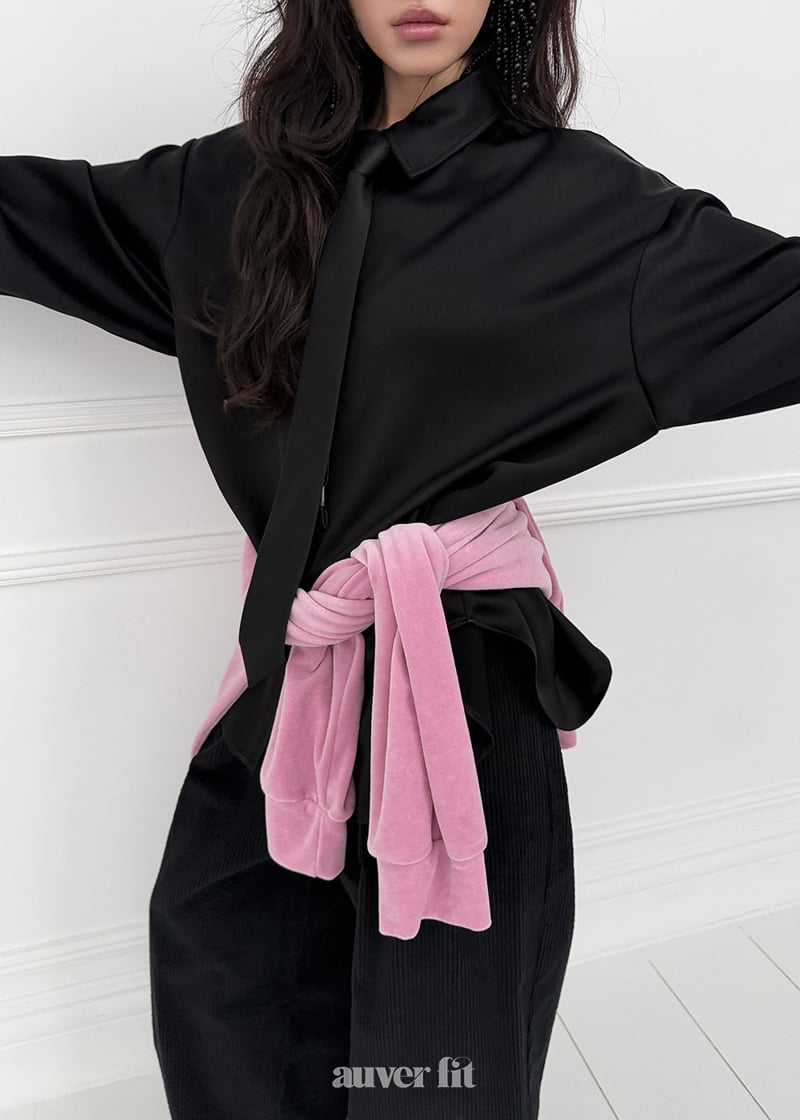 Auver_Fit - Korean Women Fashion - #momslook - Satin Basic Shirt - 12