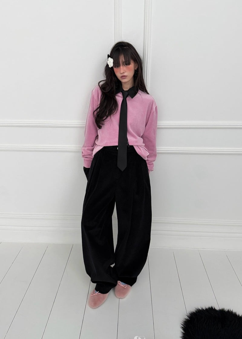 Auver_Fit - Korean Women Fashion - #momslook - Corduroy Two Pintuck Pants - 11