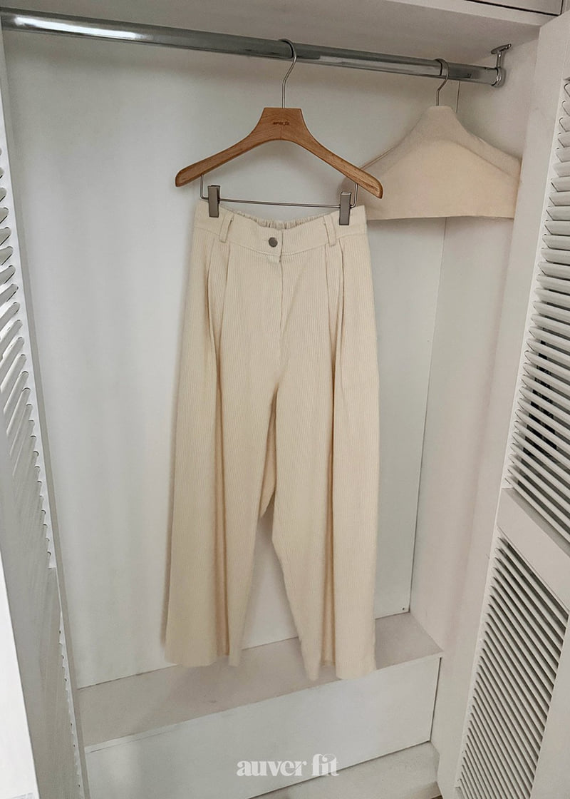 Auver_Fit - Korean Women Fashion - #momslook - Corduroy Two Pintuck Pants - 5