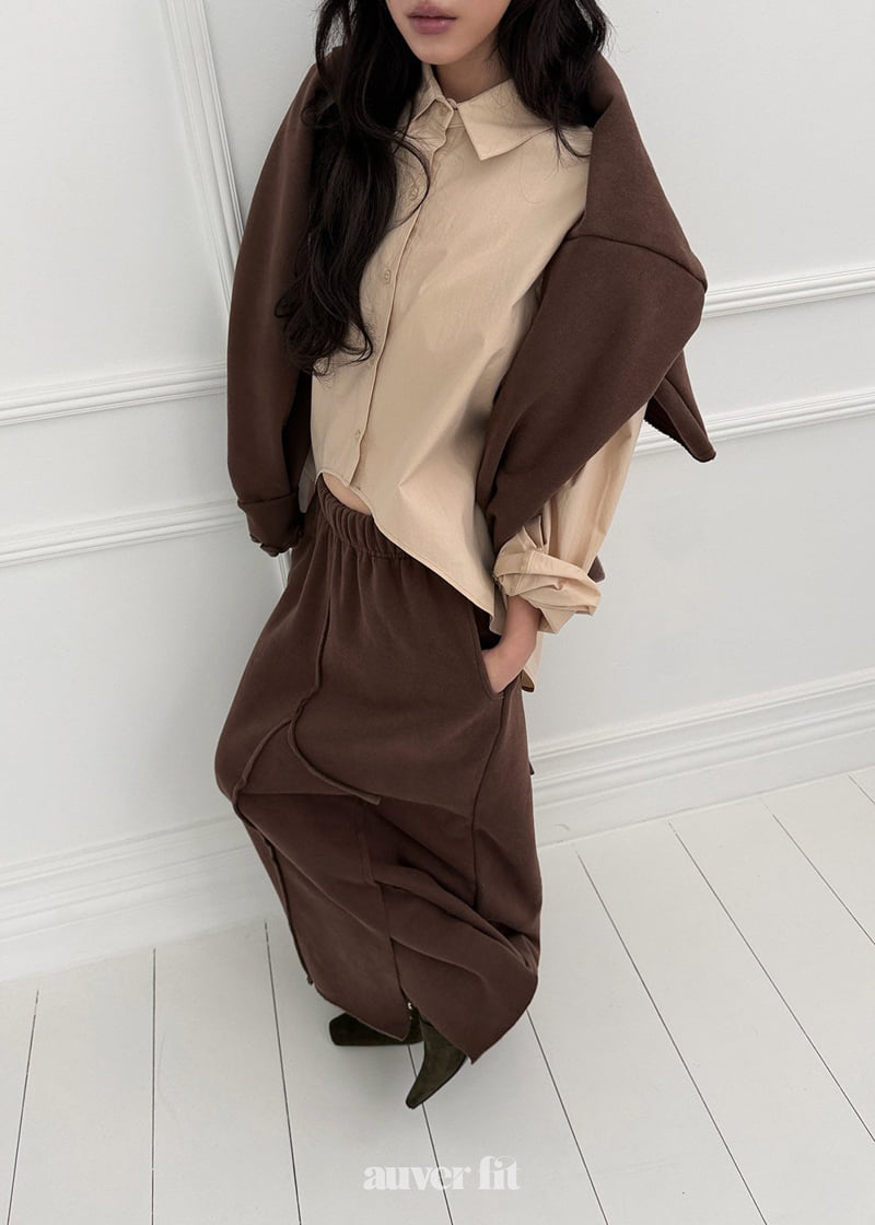 Auver_Fit - Korean Women Fashion - #vintagekidsstyle - Open Pants Long Skirt - 4