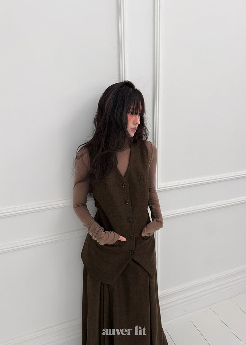 Auver_Fit - Korean Women Fashion - #pursuepretty - Herringbone Half Vest - 3