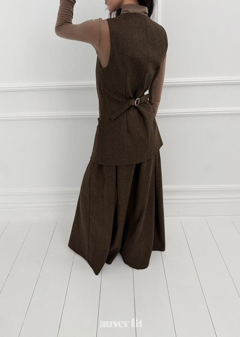 Auver_Fit - Korean Women Fashion - #romanticstyle - Herringbone Half Vest - 5