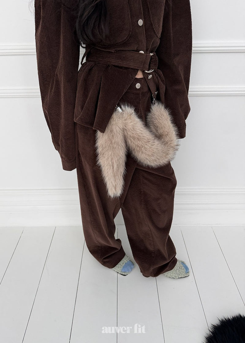 Auver_Fit - Korean Women Fashion - #romanticstyle - Corduroy Two Pintuck Pants