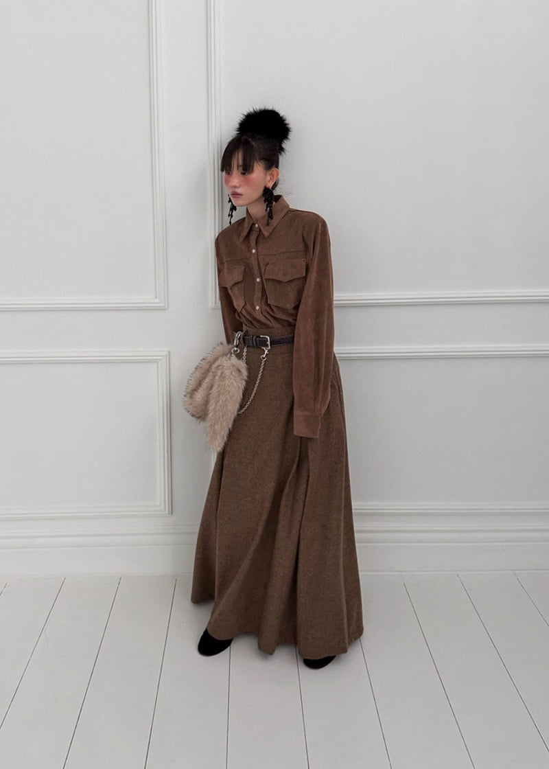 Auver_Fit - Korean Women Fashion - #shopsmall - Herringbone Double Pleat Skirt