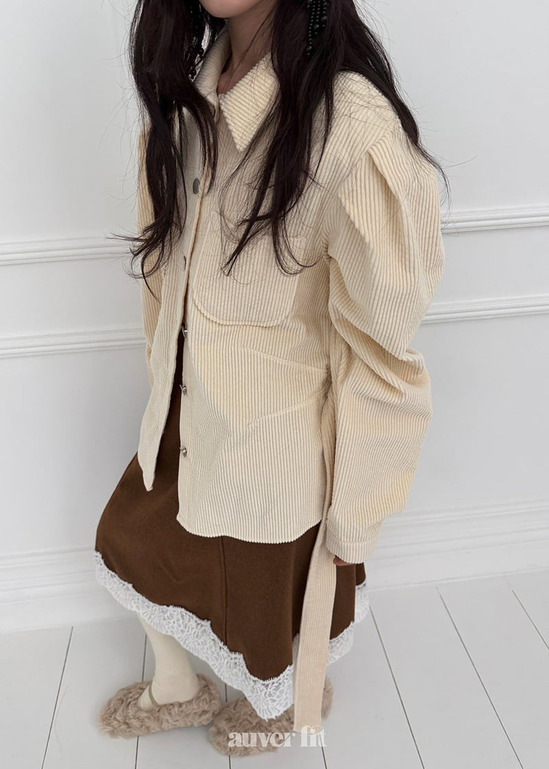 Auver_Fit - Korean Women Fashion - #thelittlethings - Corduroy Puff Sleeve Shirt - 2