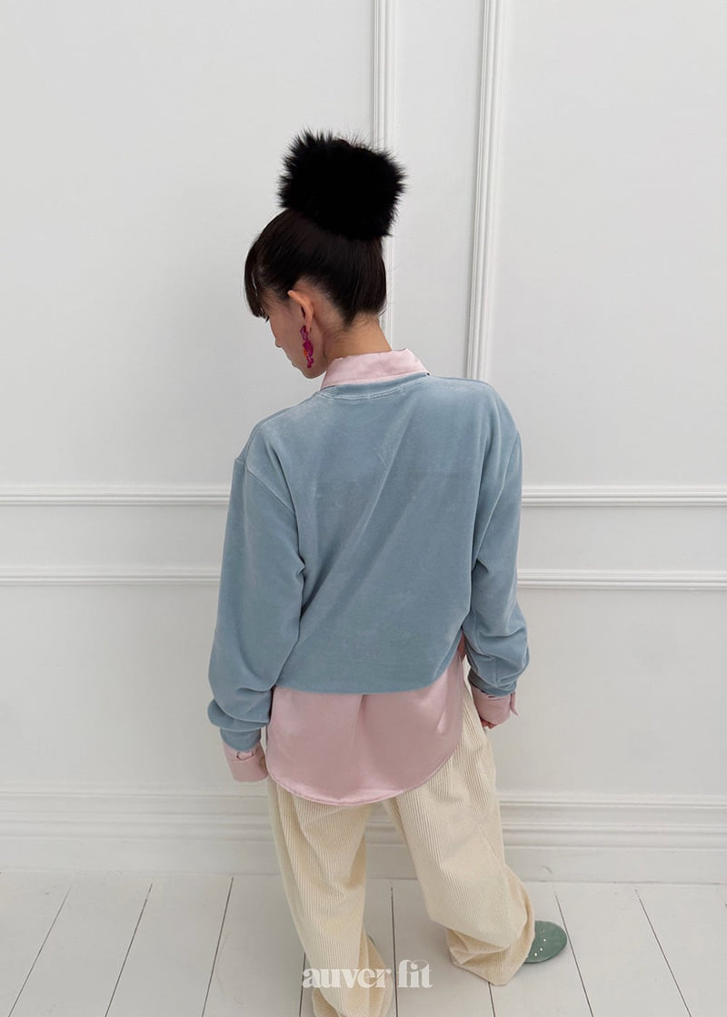 Auver_Fit - Korean Women Fashion - #thelittlethings - Velour Long Sleeve Tee - 6