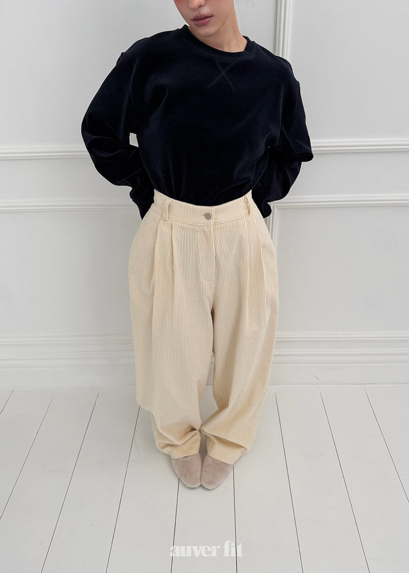 Auver_Fit - Korean Women Fashion - #thatsdarling - Corduroy Two Pintuck Pants - 4