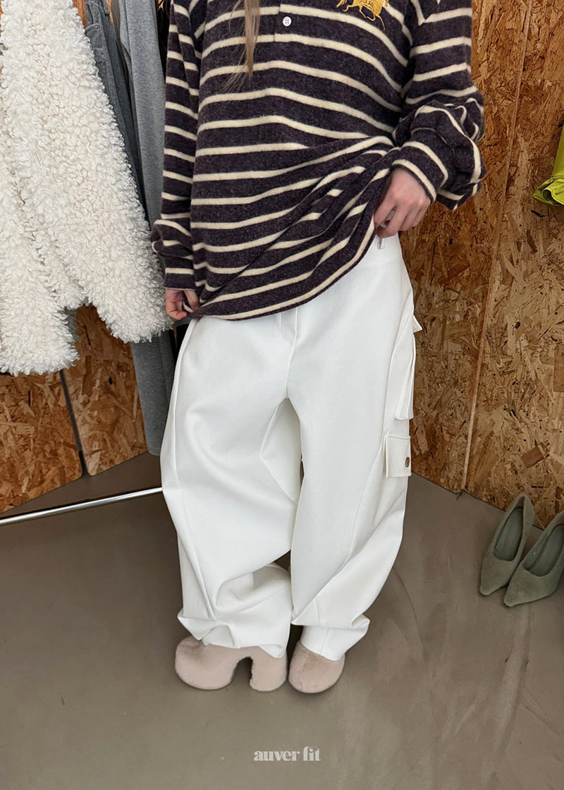 Auver_Fit - Korean Women Fashion - #womensfashion - Horse Stripe Collar Tee - 5