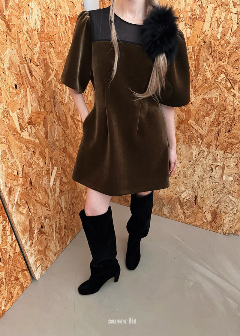Auver_Fit - Korean Women Fashion - #momslook - Velvet Backless One-piece - 4