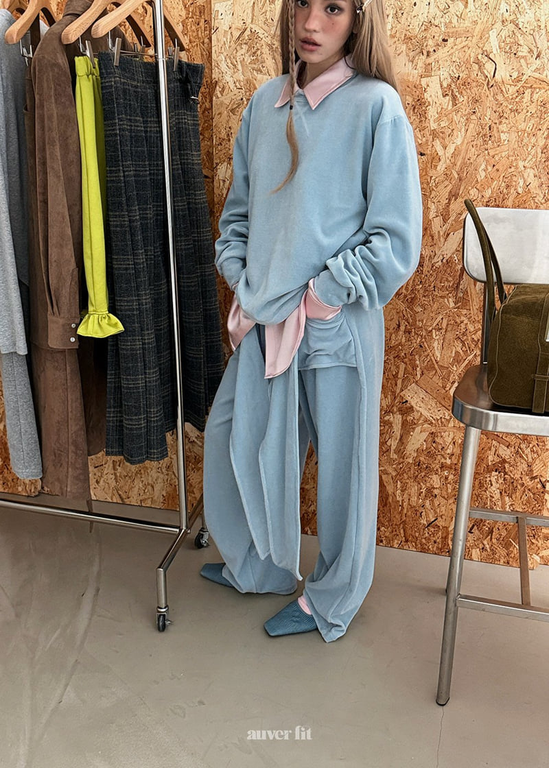 Auver_Fit - Korean Women Fashion - #momslook - Velour Cover Training Pants - 4