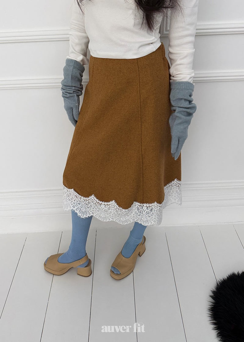 Auver_Fit - Korean Women Fashion - #womensfashion - Wool Lace Skirt - 2