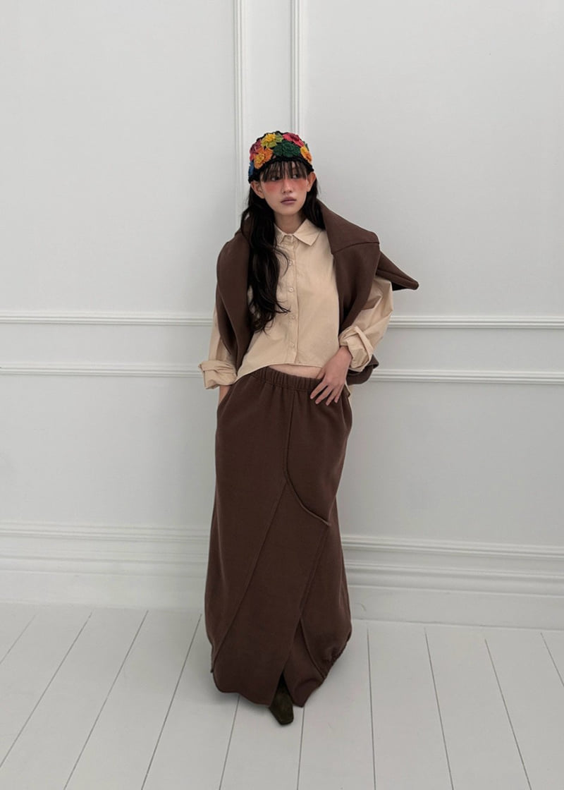 Auver_Fit - Korean Women Fashion - #womensfashion - Open Pants Long Skirt