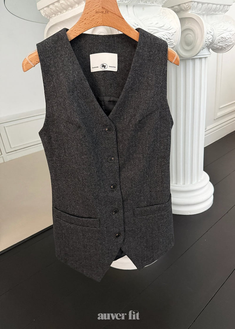 Auver_Fit - Korean Women Fashion - #womensfashion - Herringbone Half Vest - 12