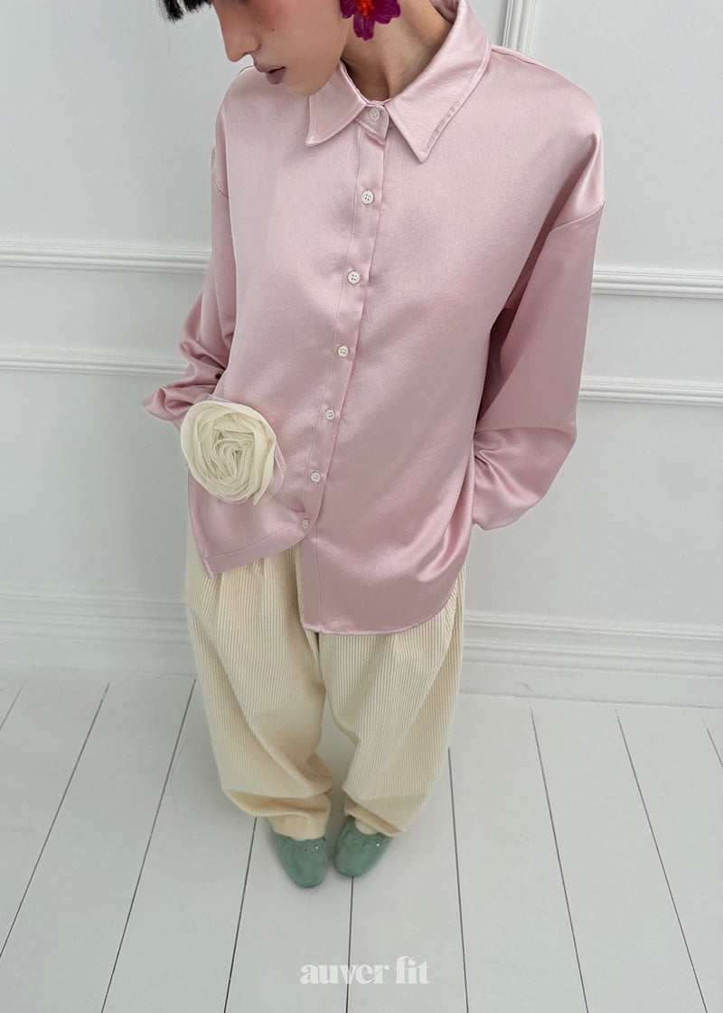 Auver_Fit - Korean Women Fashion - #womensfashion - Satin Basic Shirt - 7
