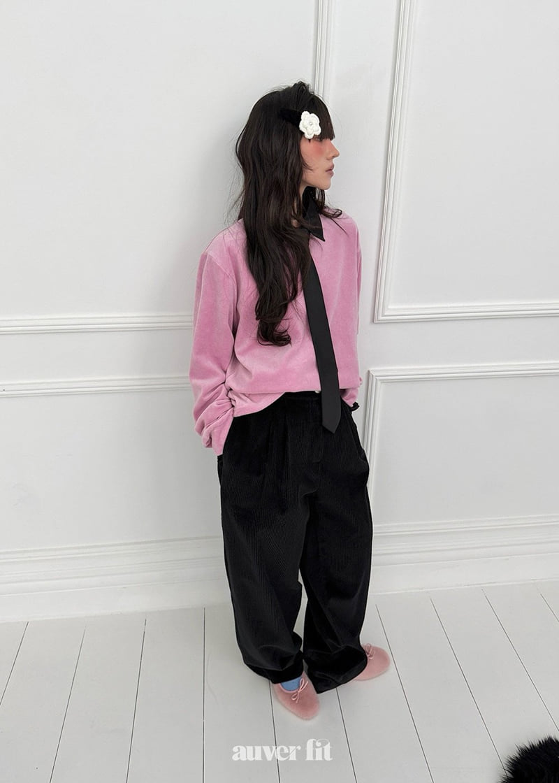 Auver_Fit - Korean Women Fashion - #womensfashion - Corduroy Two Pintuck Pants - 10