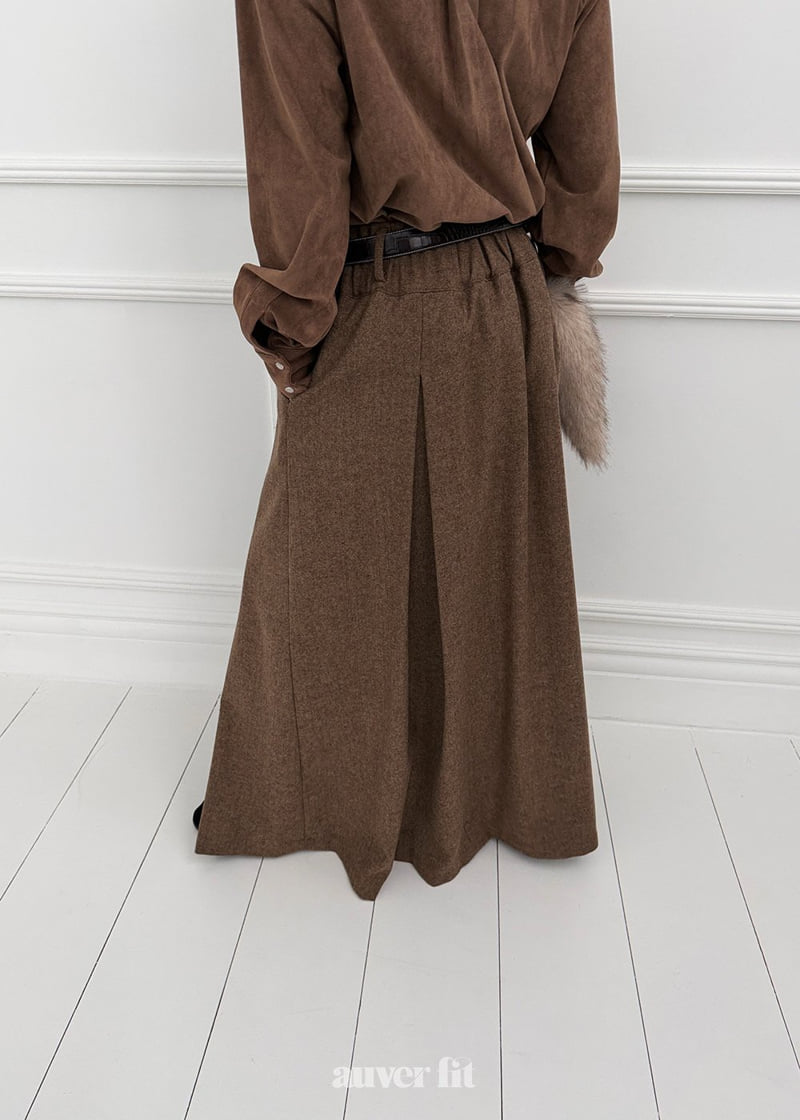 Auver_Fit - Korean Women Fashion - #womensfashion - Herringbone Double Pleat Skirt - 5
