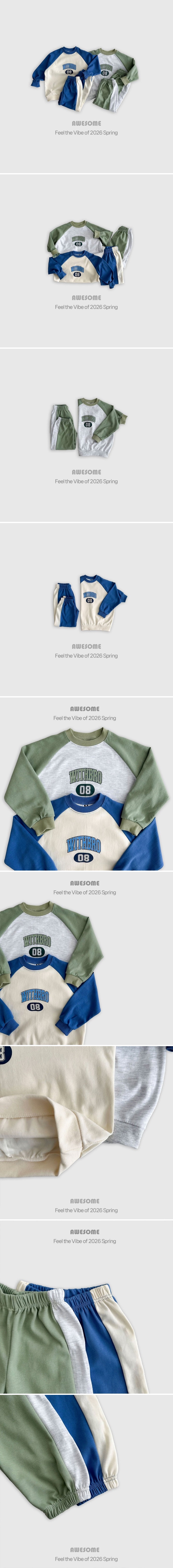 Awesome Bebe - Korean Children Fashion - #minifashionista - Pastel Raglan Top Bottom Set