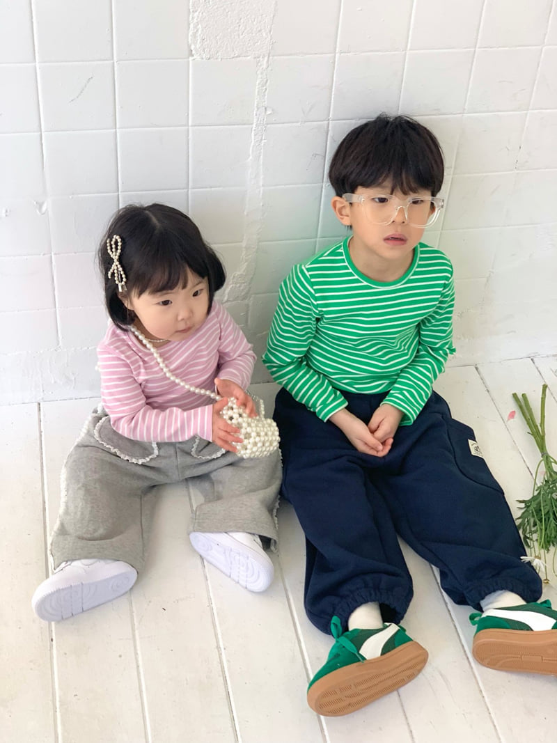 Bailey - Korean Children Fashion - #childrensboutique - Macaron Ribbed Tee - 6
