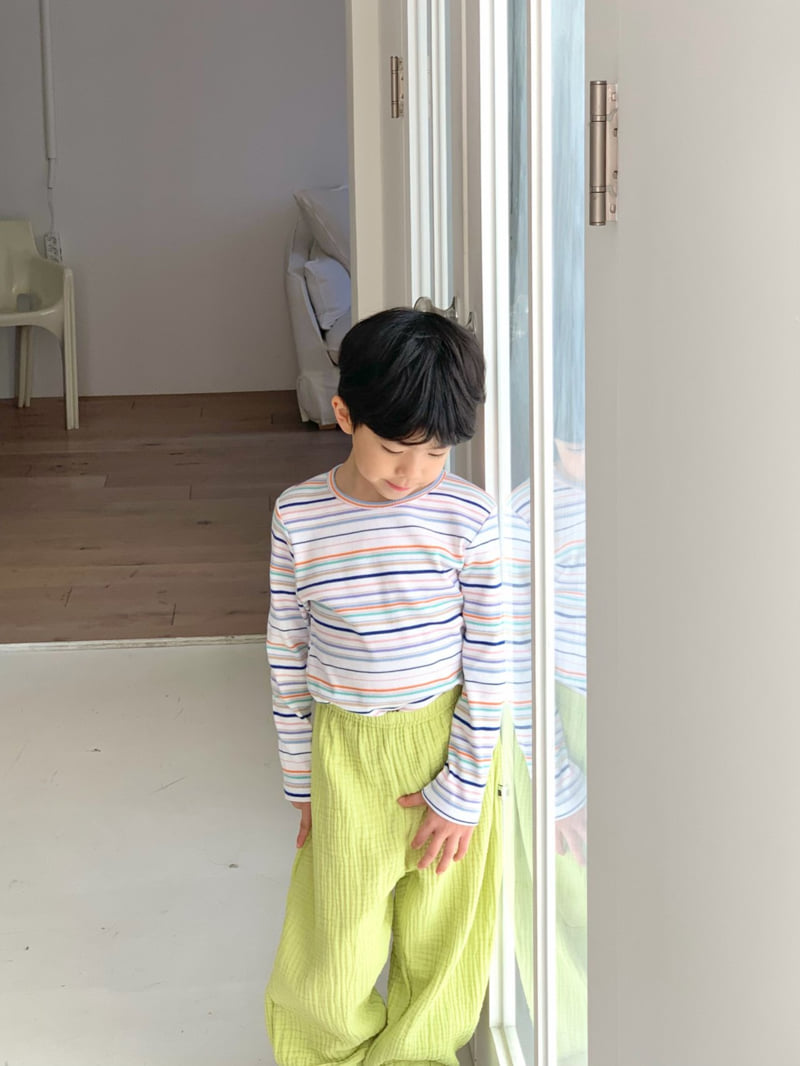 Bailey - Korean Children Fashion - #childrensboutique - Rainbow Ribbed Tee