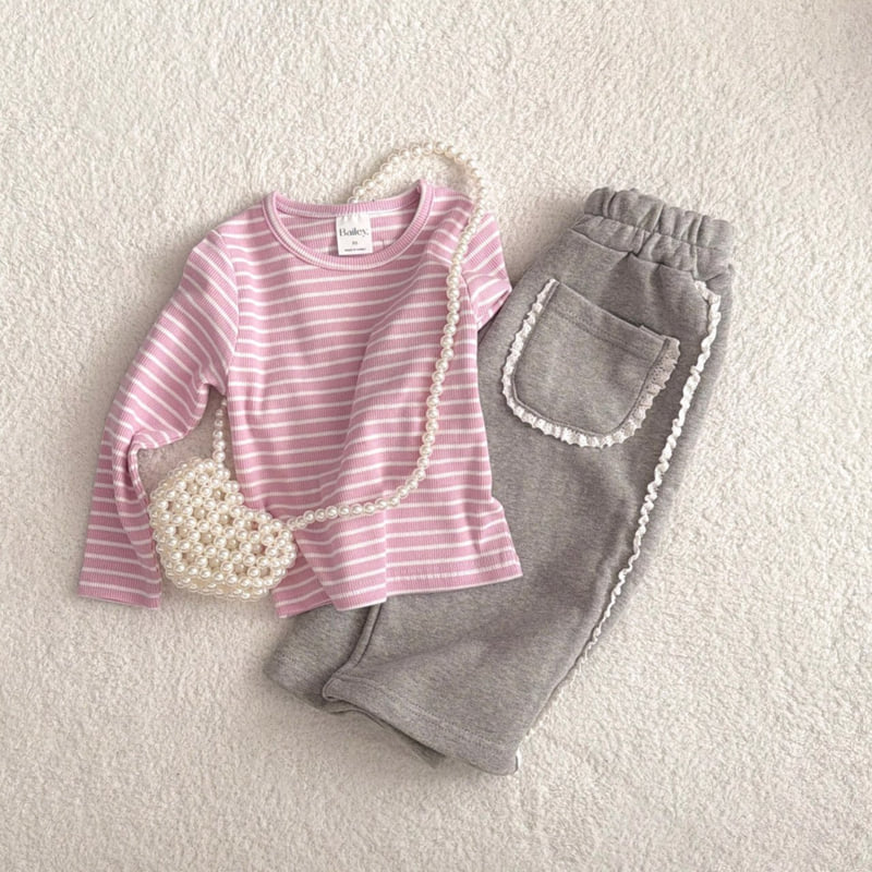 Bailey - Korean Children Fashion - #designkidswear - Loving You Frill Pants - 12
